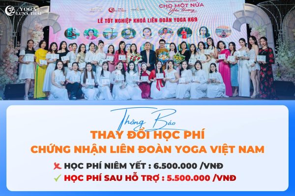 Thay đổi chính sách học phí đăng ký khóa Liên đoàn Yoga Việt Nam - yoga luna thái