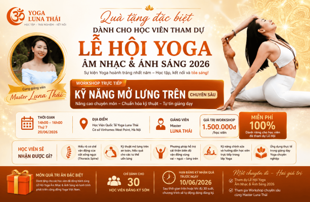 Workshop Kỹ Năng Mở Lưng Trên Chuyên Sâu - Học Viện Quốc Tế Yoga Luna Thái